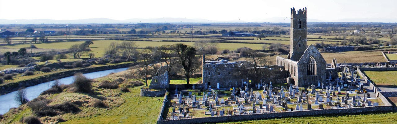 A view of the Friary from atop Claregalway Castle